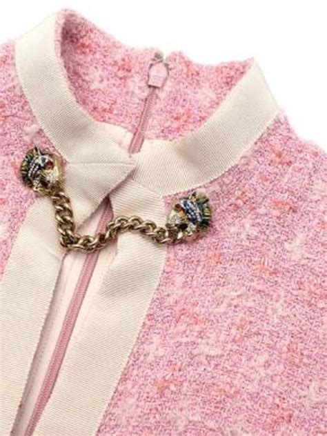 gucci pink tweed dress